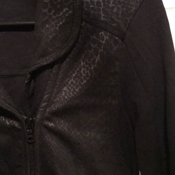 Black Stretch Biker Style Jacket - Picture 2 of 4